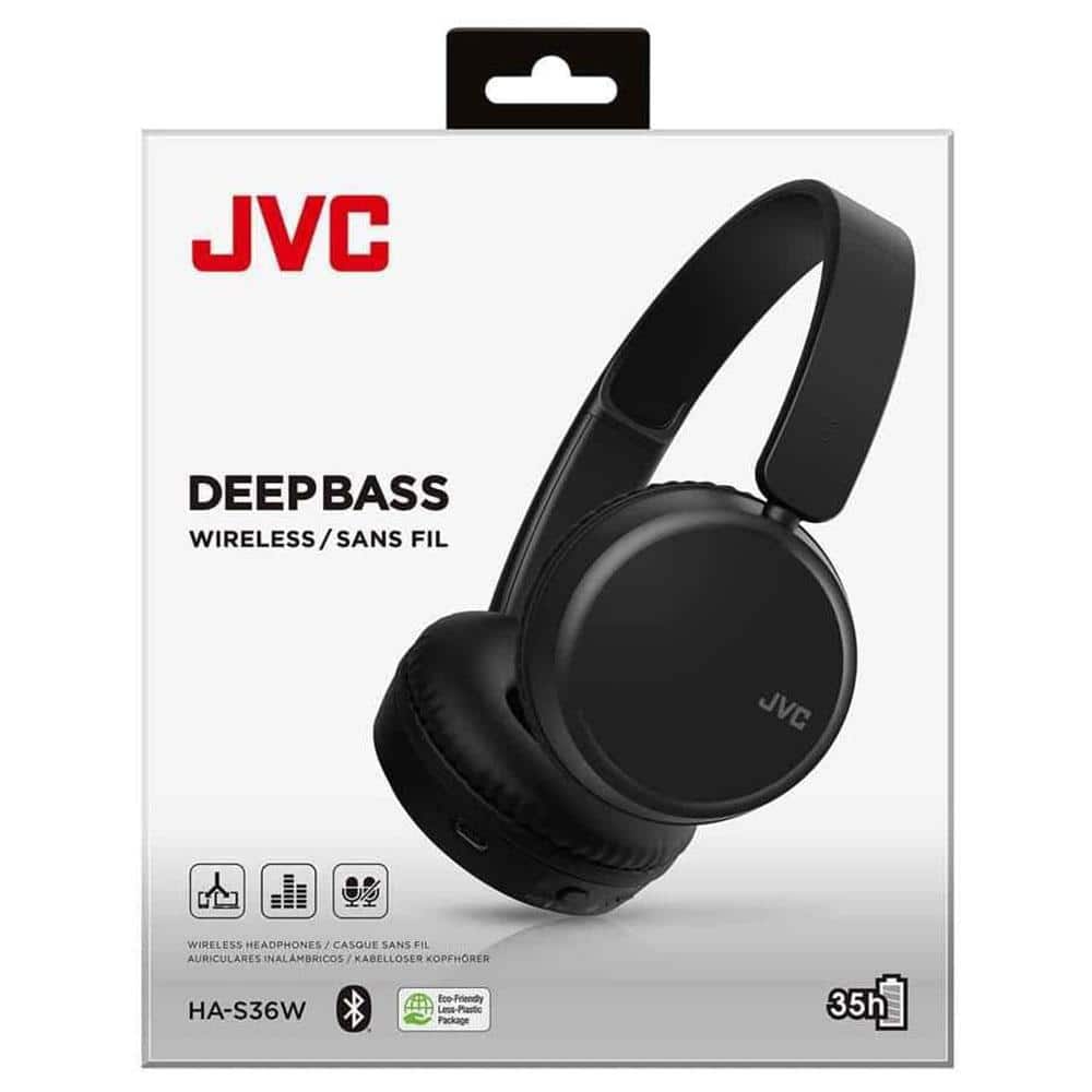 JVC Deep Bass Wireless Bluetooth On Ear Headphones - Carbon Black