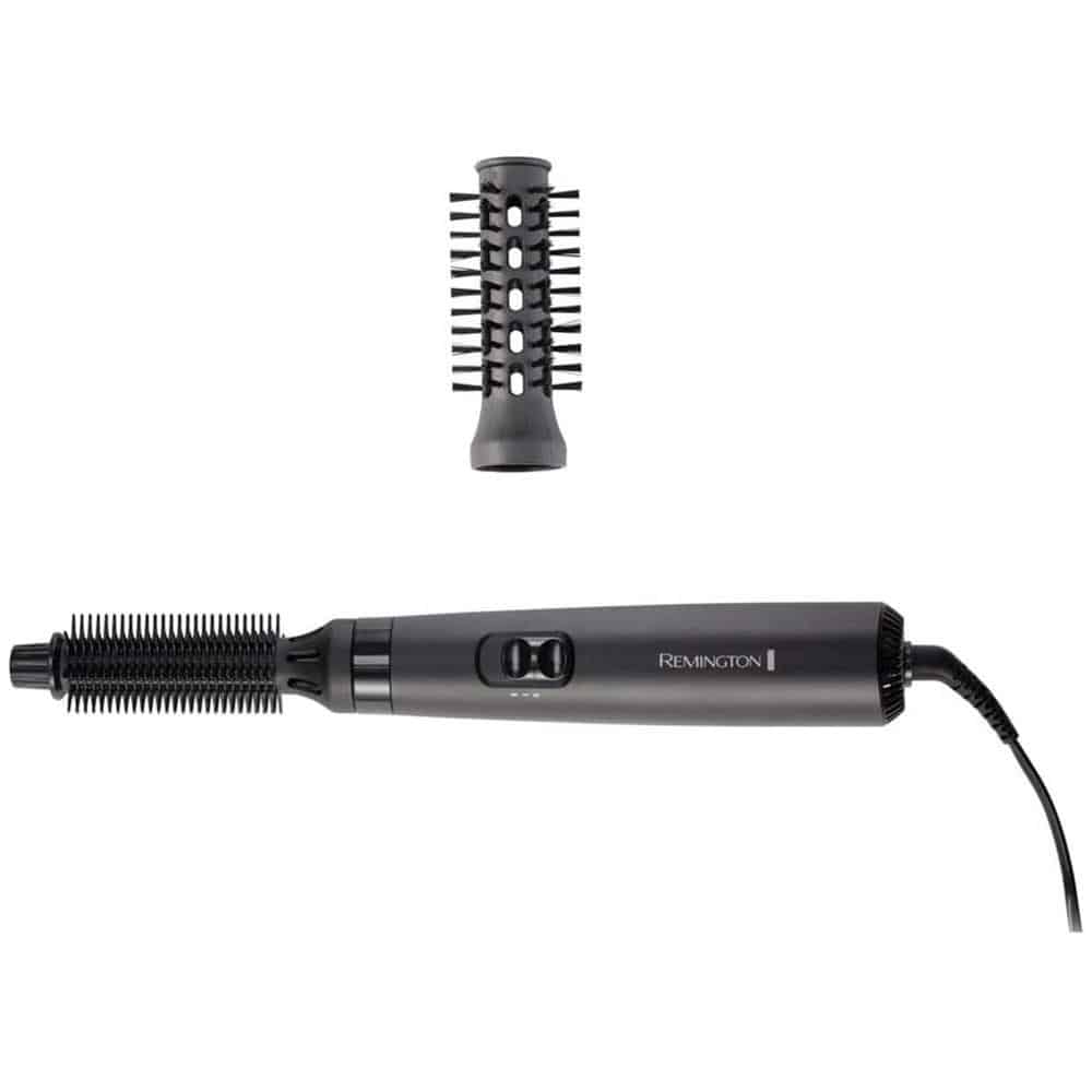 Remington Blow Dry And Style Caring Airstyler Hair Dryer Hot Brush Hair Curler 400W 2 Attachments - Black