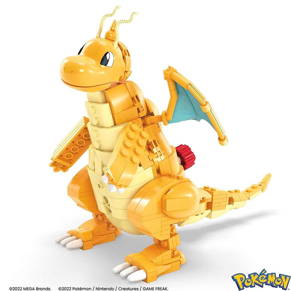 Mega Pokemon Dragonite Action Figure Building Toys With 387 Pieces And Wing Flapping Motion - Multicolour