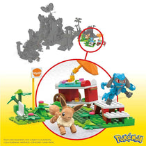 Mega Pokemon Poke Puff Picnic Eevee And Riolu Action Figure Building Toys 193 Pieces - Multicolour