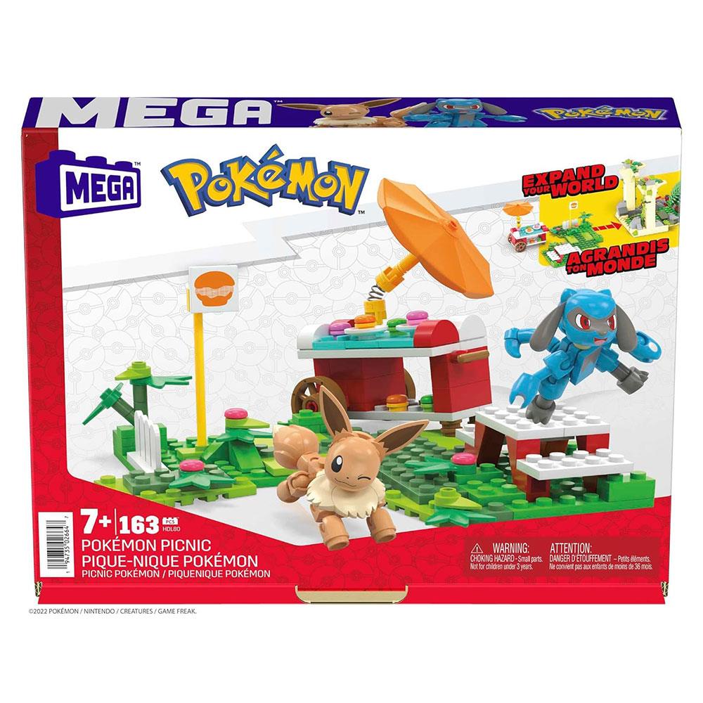 Mega Pokemon Poke Puff Picnic Eevee And Riolu Action Figure Building Toys 193 Pieces - Multicolour