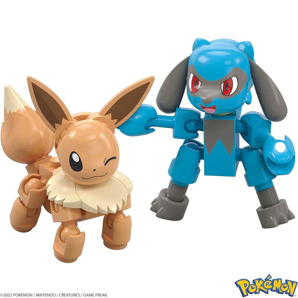 Mega Pokemon Poke Puff Picnic Eevee And Riolu Action Figure Building Toys 193 Pieces - Multicolour