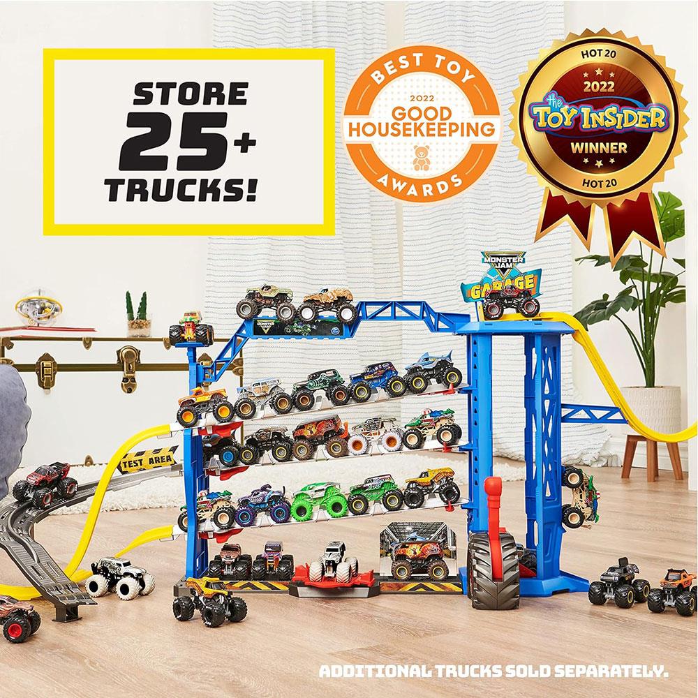 Monster Jam 1:64 Garage Playset And Storage With Exclusive Grave Digger Monster Truck - Multicolour