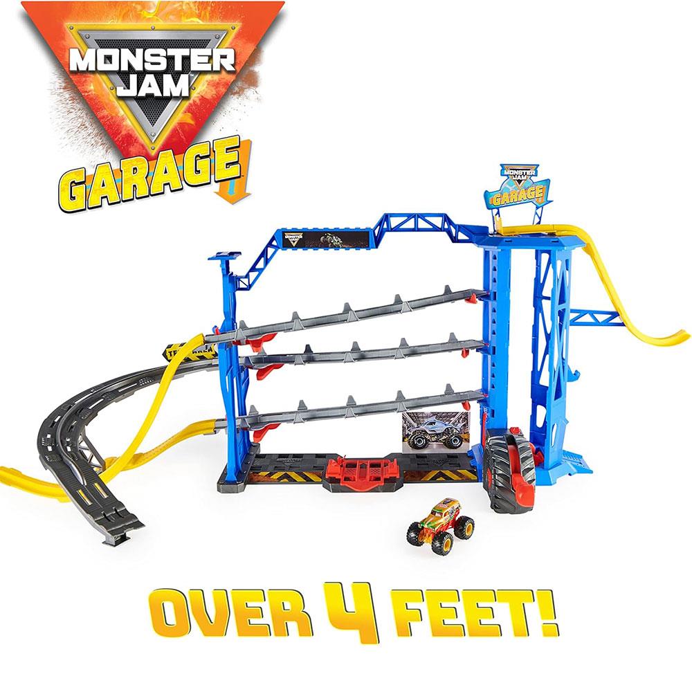 Monster Jam 1:64 Garage Playset And Storage With Exclusive Grave Digger Monster Truck - Multicolour