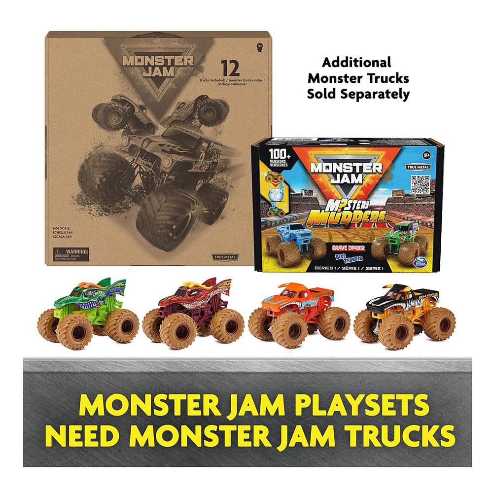 Monster Jam 1:64 Garage Playset And Storage With Exclusive Grave Digger Monster Truck - Multicolour