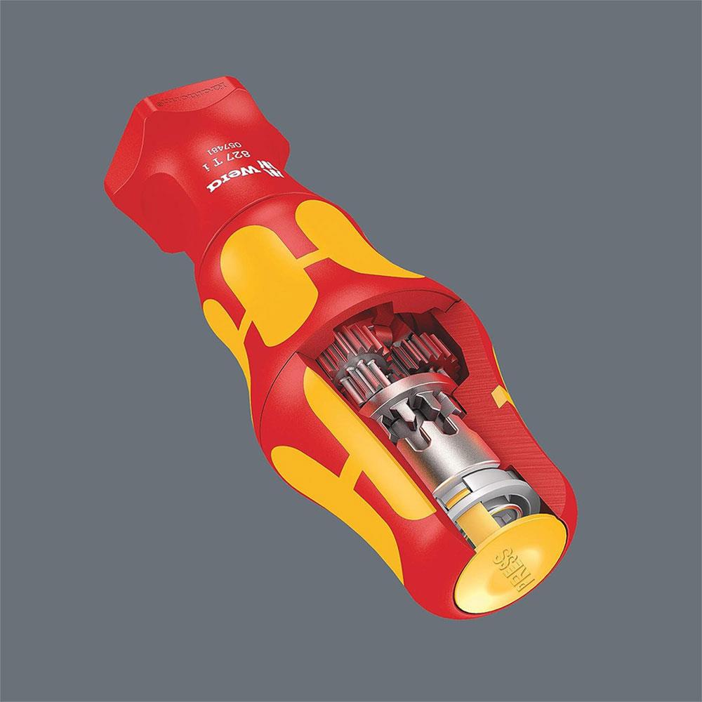 Wera 827 T i Kraftform Turbo VDE Bit-Holding Handle Hand Holder Hex 9 x 125 mm - Red