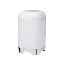 KitchenCraft Lovello Textured Coffee Canister Jar With Geometric Embossed Finish 11 x 11 x 19 cm (4.5" x 4.5" x 7.5") - Ice White
