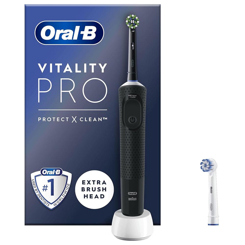 Oral-B Vitality PRO Electric Toothbrush With 2 Tooth Brush Heads 3 Brushing Modes - Black Main image