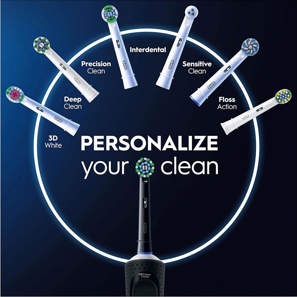 Oral-B Vitality PRO Electric Toothbrush With 2 Tooth Brush Heads 3 Brushing Modes - Black