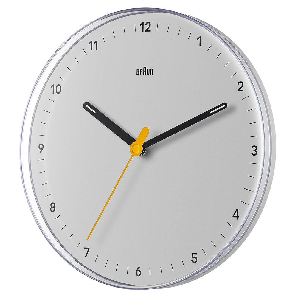 Braun Classic Analogue Wall Clock With Silent Sweep Movement - White