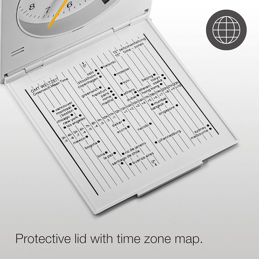 Braun Vitange Travel Analogue Alarm Clock With Snooze And Light - White