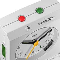Braun Vitange Travel Analogue Alarm Clock With Snooze And Light - White