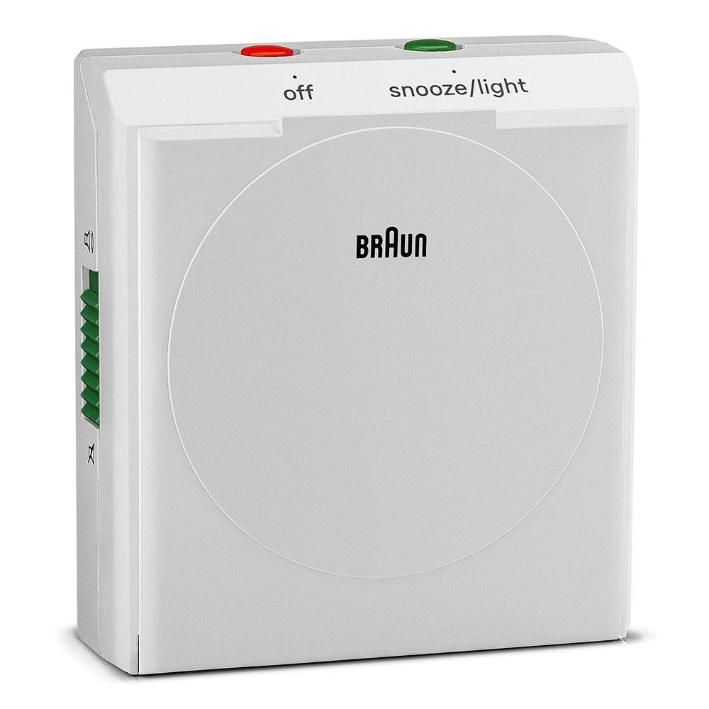 Braun Vitange Travel Analogue Alarm Clock With Snooze And Light - White