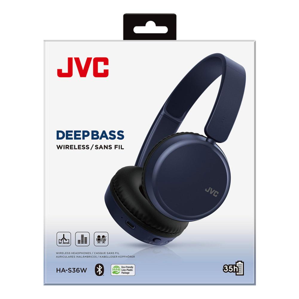JVC Deep Bass Wireless Bluetooth On Ear Headphones - Indigo Blue