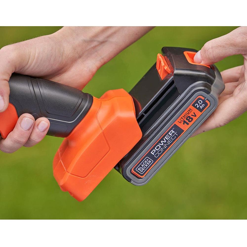 Black & Decker 18V Shear Shrubber And 2Ah Li-Ion Battery With 1A Charger - Orange/Black Secondary image