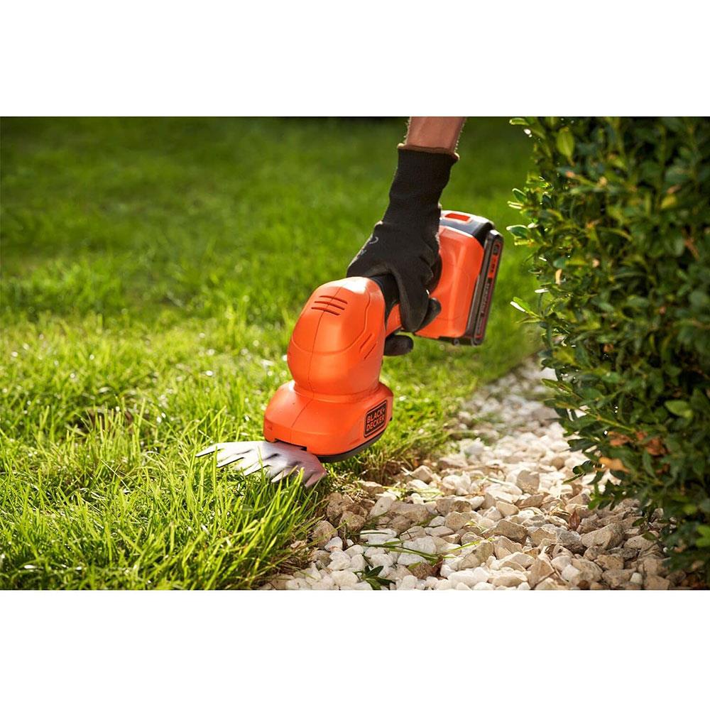 Black & Decker 18V Shear Shrubber And 2Ah Li-Ion Battery With 1A Charger - Orange/Black