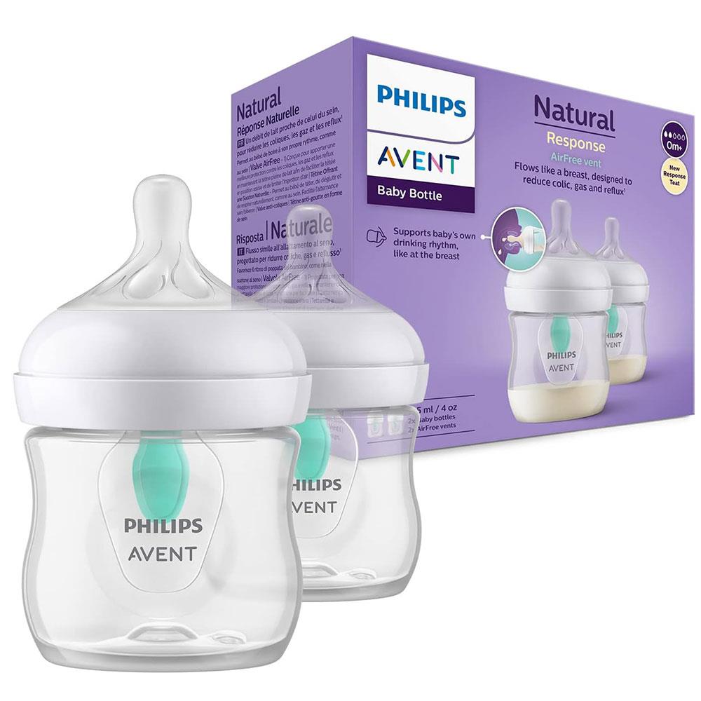 Philips Avent Natural Response AirFree Vent Baby Milk Bottles 2 X 125ml Main image