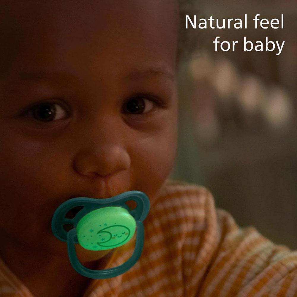 Philips Avent Pacifier Ultra Air Soother Breathable Glow-in-The-Dark 6-18M 2 Pack - Assorted Colours
