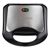 Daewoo 2 Portion Deep Fill 4 Slice Sandwich Toaster With Non-Stick Ceramic Plates 750W - Black/Silver