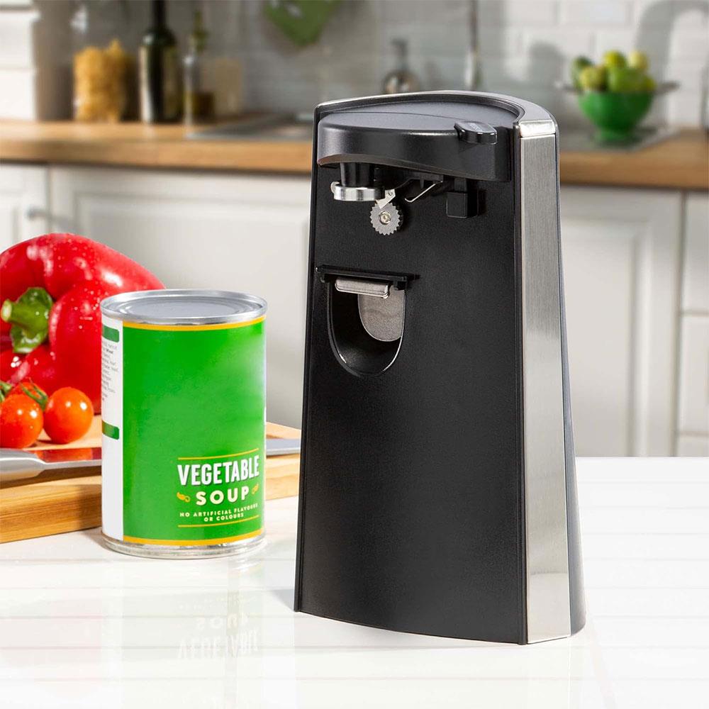 Daewoo Electric Can Opener And Knife Sharpener Bottle Opener 60W - Black/Silver Secondary image