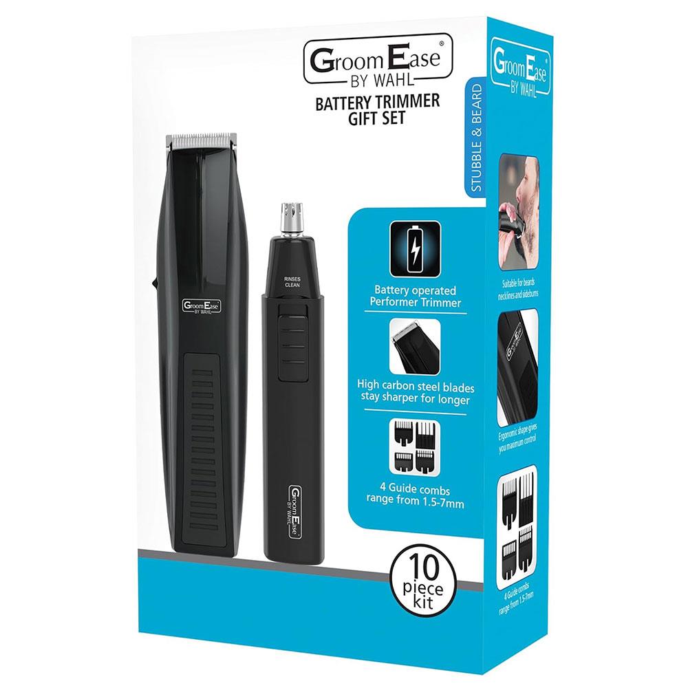 Wahl GroomEase Battery Beard And Personal Trimmer Gift Set - Black