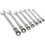 Sealey Flexible Head Ratchet Combination Spanner Set - 7 Piece