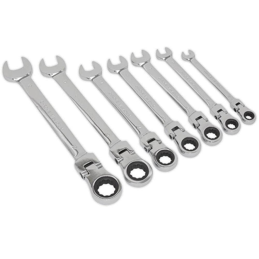 Sealey Flexible Head Ratchet Combination Spanner Set - 7 Piece Secondary image