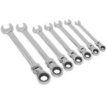 Sealey Flexible Head Ratchet Combination Spanner Set - 7 Piece