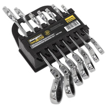Sealey Flexible Head Ratchet Combination Spanner Set - 7 Piece