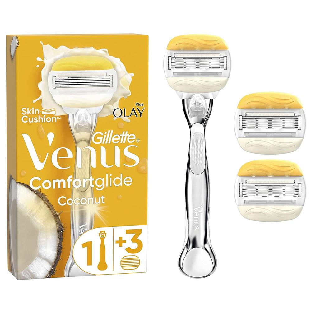 Gillette Venus ComfortGlide Coconut With Olay Women's Razor And 3 Razor Blade Refills Set Main image