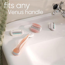 Gillette Venus Comfortglide Spa Breeze Women's Razor Plus 3 2-In-1 Razor Blade Refills With Shaving Gel Bars Set