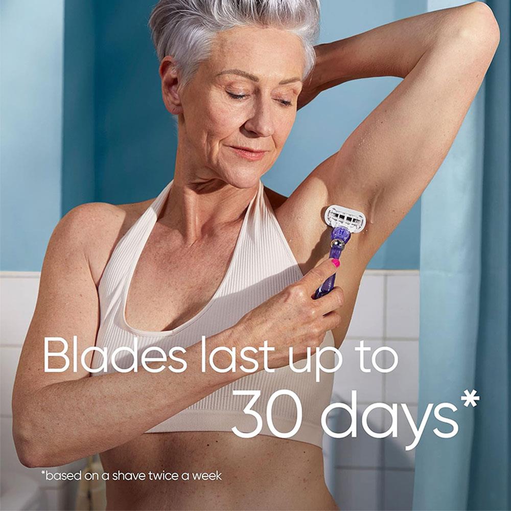 Gillette Venus Deluxe Smooth Swirl Razor Blades Refills Lubrastrip With A Touch of Vitamin E - Pack of 6 Secondary image