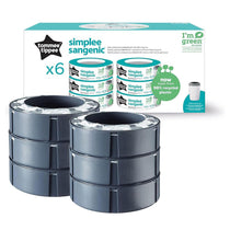 Tommee Tippee Simplee Sangenic Nappy Bin Refills Sustainably Sourced Antibacterial GREENFILM - Pack of 6