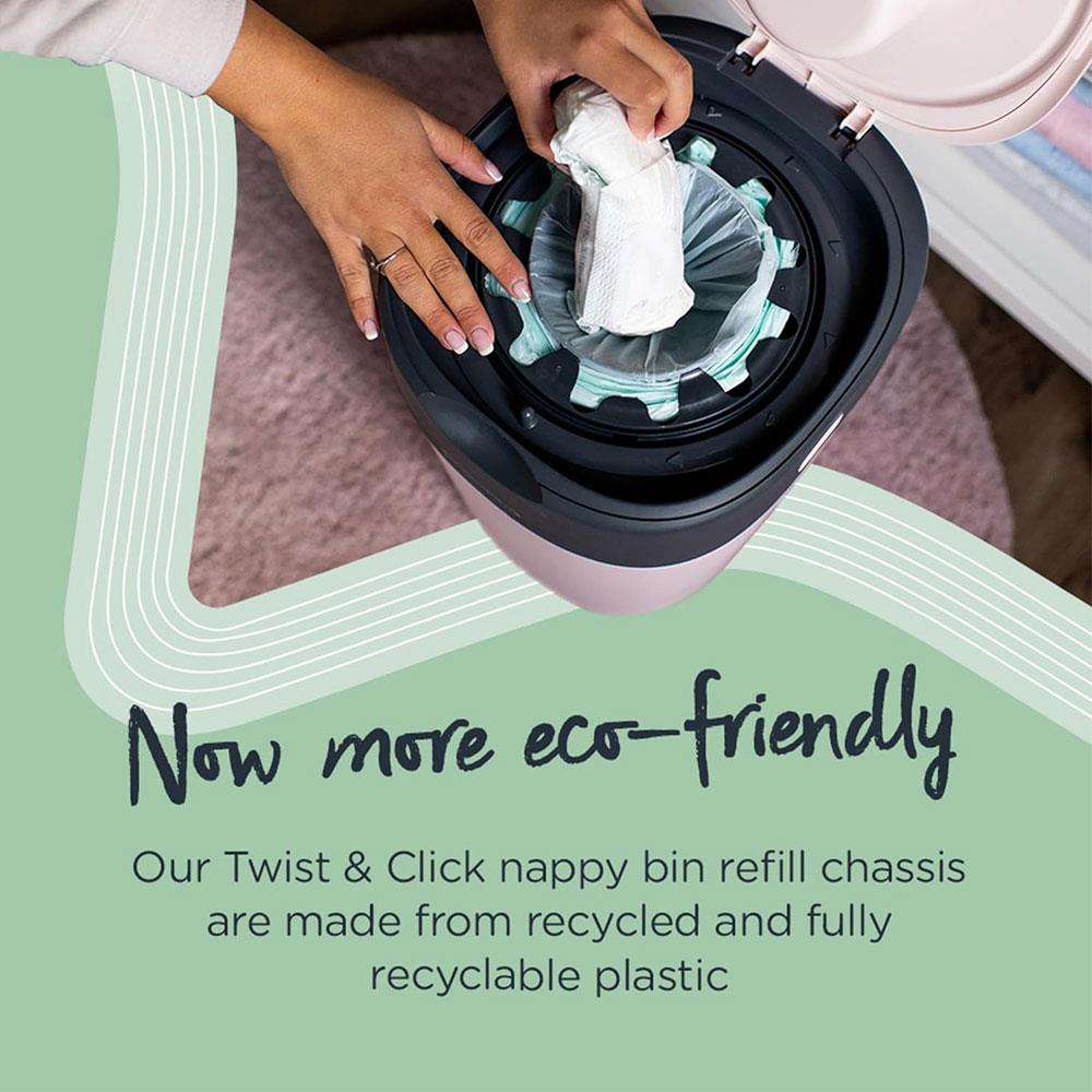 Tommee Tippee Simplee Sangenic Nappy Bin Refills Sustainably Sourced Antibacterial GREENFILM - Pack of 6