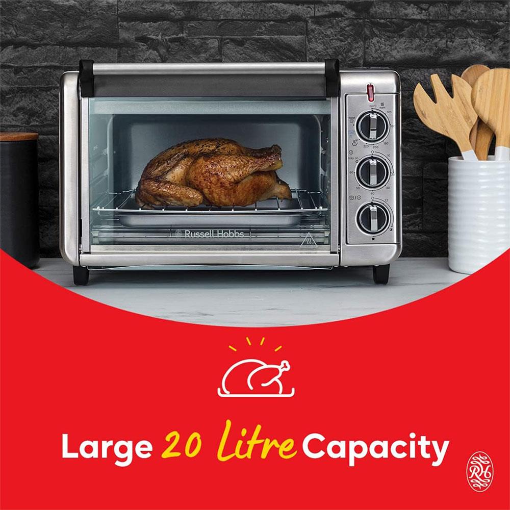 Russell Hobbs Express Air Fry Mini Oven With 5 Versatile Cooking Functions 1500W 20 Litres - Silver
