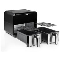 Princess Double Basket Air Fryer With 8 Pre-Programme Settings 1600W 8 Litres Capacity - Black/Silver