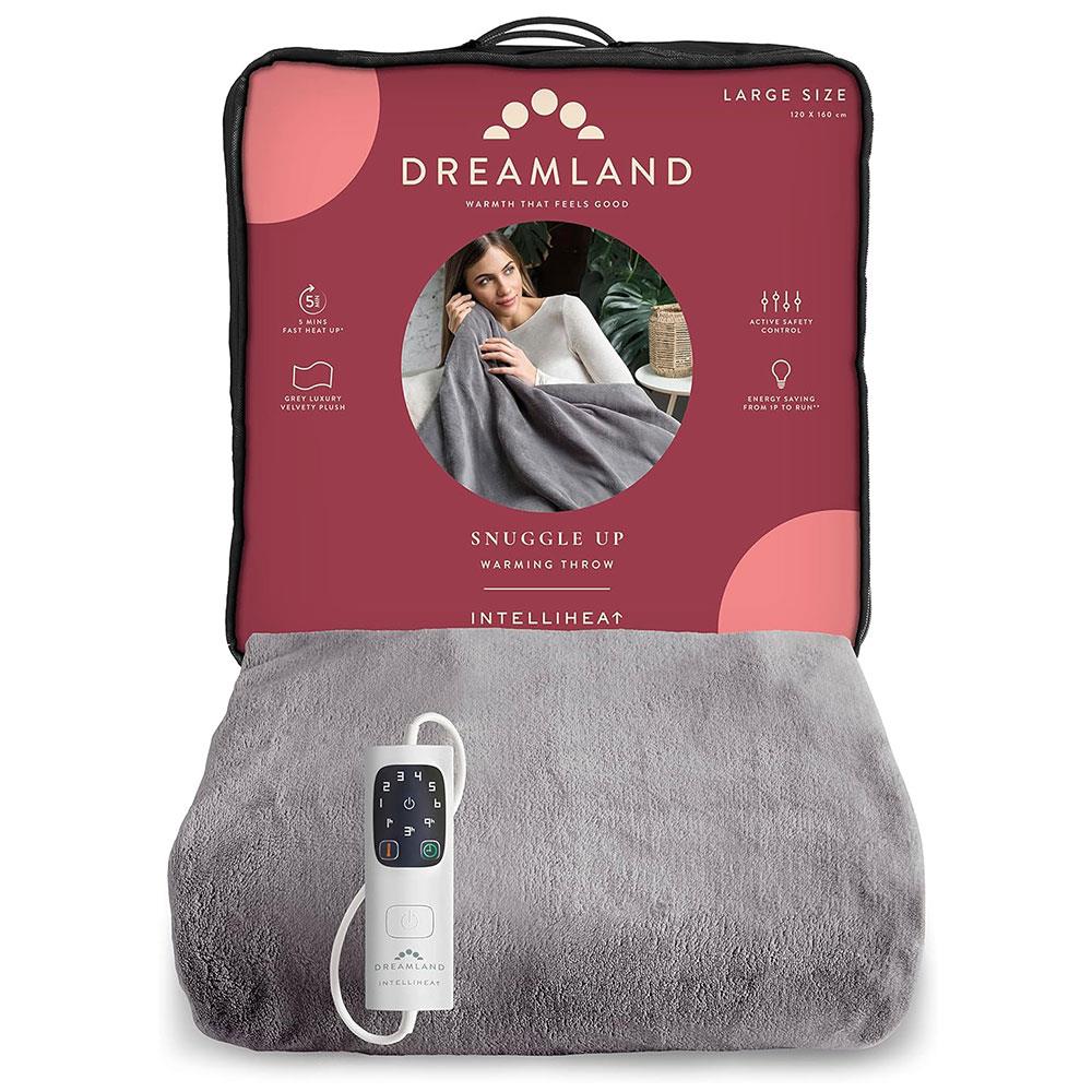 Dreamland Relaxwell Luxury Snuggle Up Warming Heated Throw Blanket 120X160cm - Grey