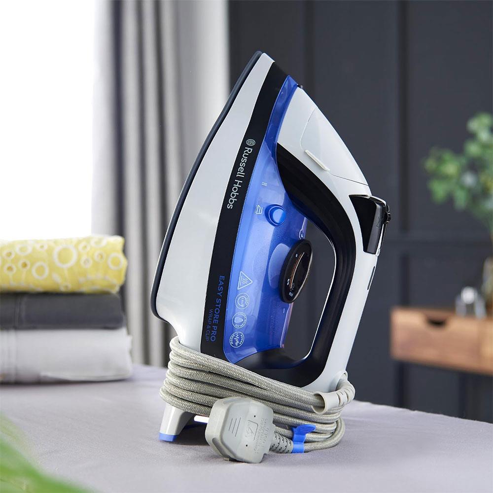 Russell Hobbs Easy Store Pro Wrap And Clip Steam Iron 2400W 320ml Water Tank - Blue/White/Black Secondary image