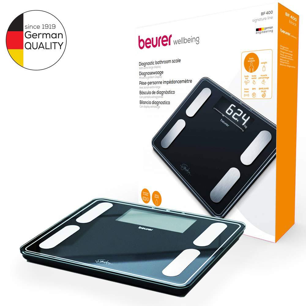 Beurer SignatureLine Diagnostic Bathroom Scale With Full Body Analysis Up To 200kg - Black