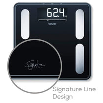 Beurer SignatureLine Diagnostic Bathroom Scale With Full Body Analysis Up To 200kg - Black