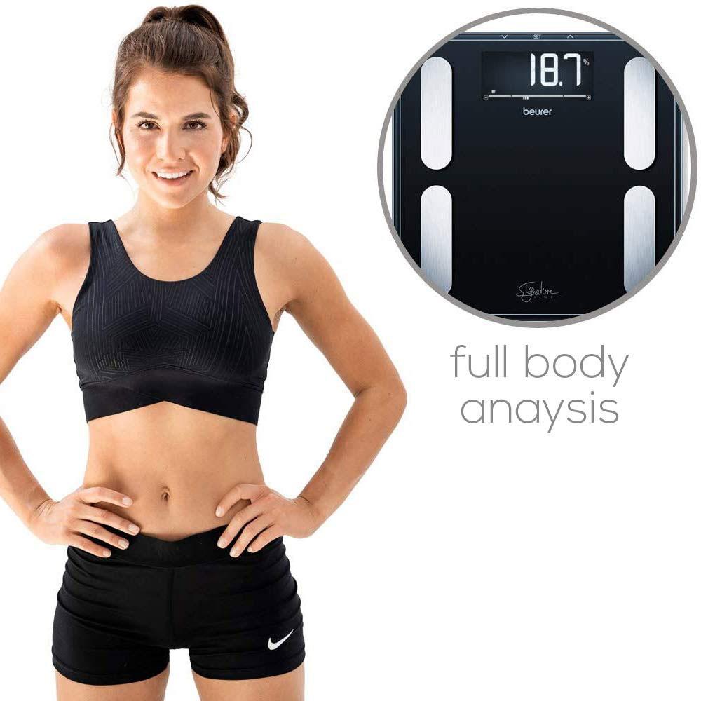 Beurer SignatureLine Diagnostic Bathroom Scale With Full Body Analysis Up To 200kg - Black