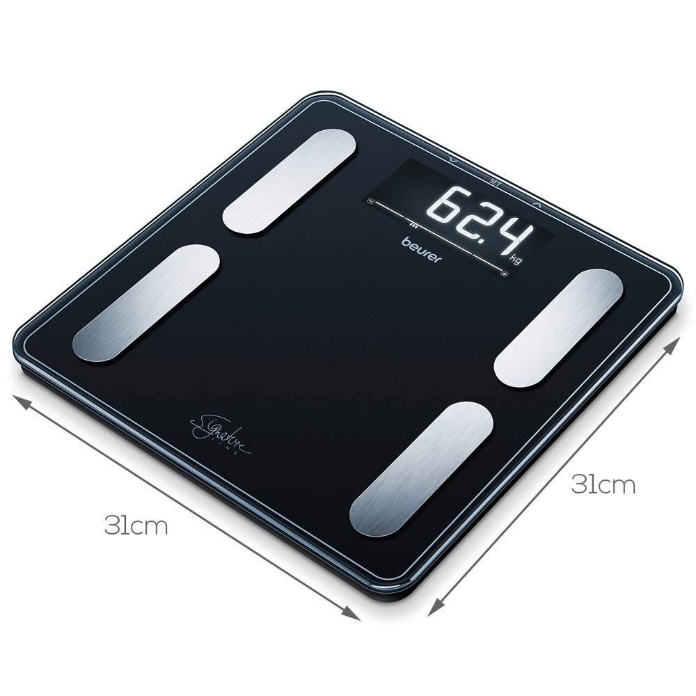 Beurer SignatureLine Diagnostic Bathroom Scale With Full Body Analysis Up To 200kg - Black