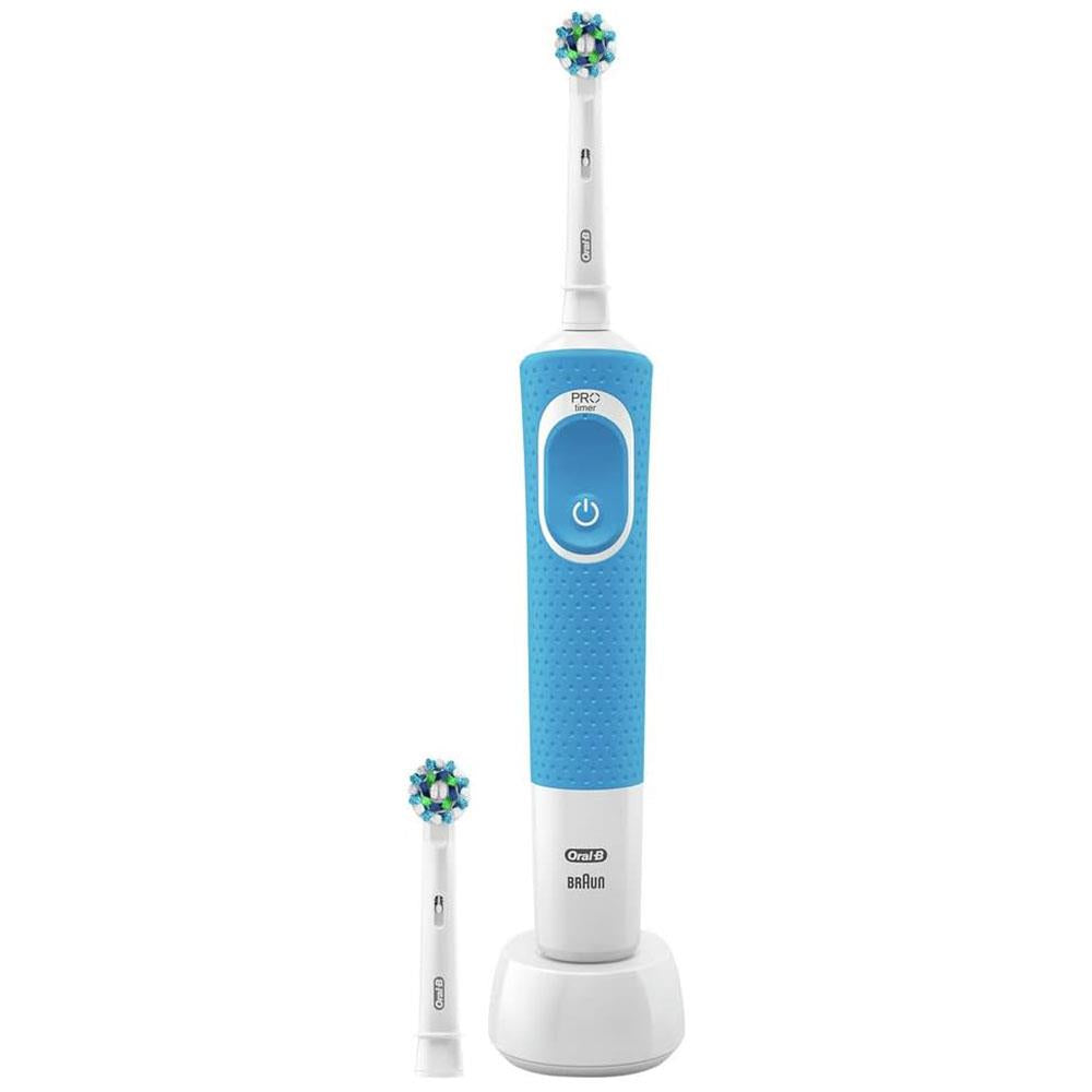 Oral-B Pro Vitality Cross Action Electric Toothbrush 2D Cleaning 1 Handle 2 Brush Heads - Blue Secondary image