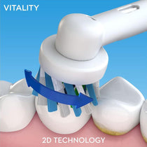 Oral-B Pro Vitality Cross Action Electric Toothbrush 2D Cleaning 1 Handle 2 Brush Heads - Blue