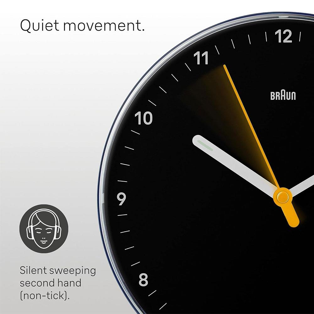 Braun Classic Analogue Wall Clock With Silent Sweep Movement - Black