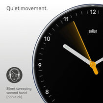Braun Classic Analogue Wall Clock With Silent Sweep Movement - Black