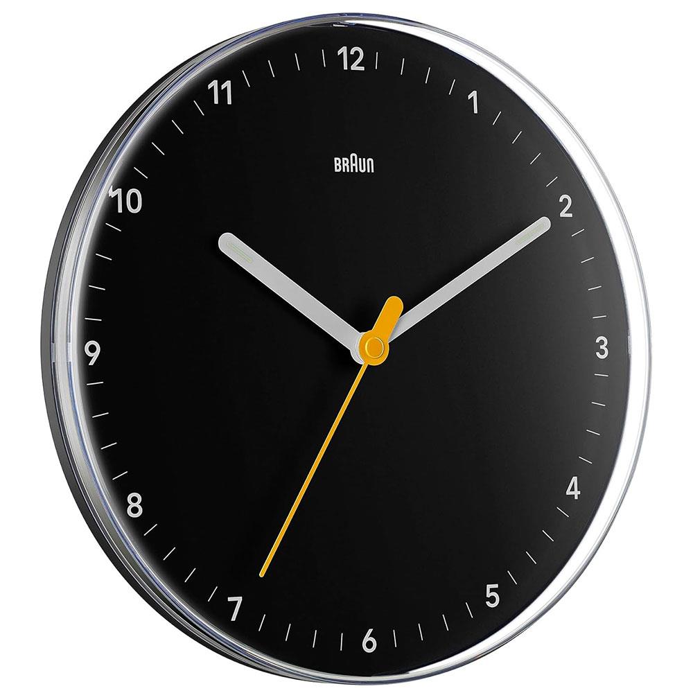 Braun Classic Analogue Wall Clock With Silent Sweep Movement - Black