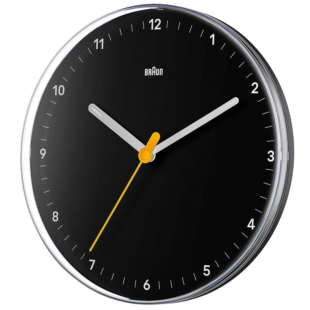 Braun Classic Analogue Wall Clock With Silent Sweep Movement - Black