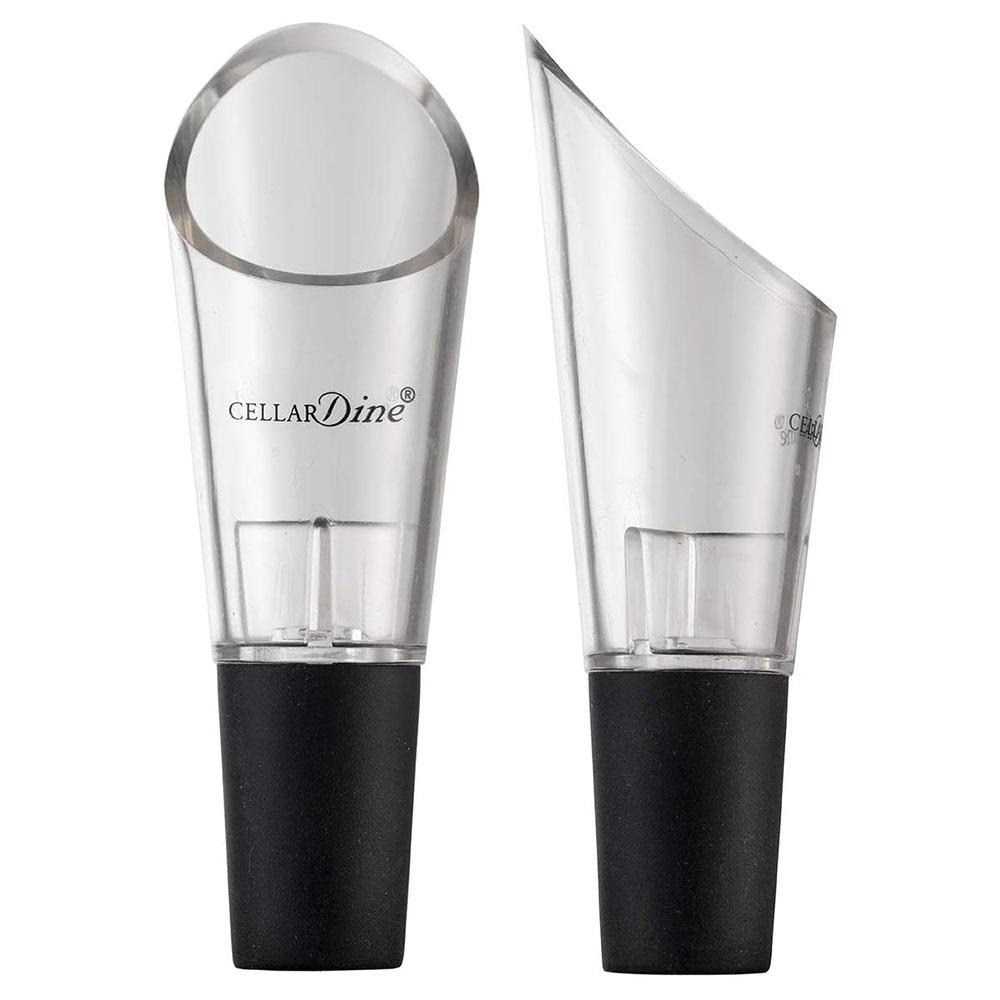 Cellardine Wine Pourer Non Drip High Quality Acrylic And Rubber - Translucent