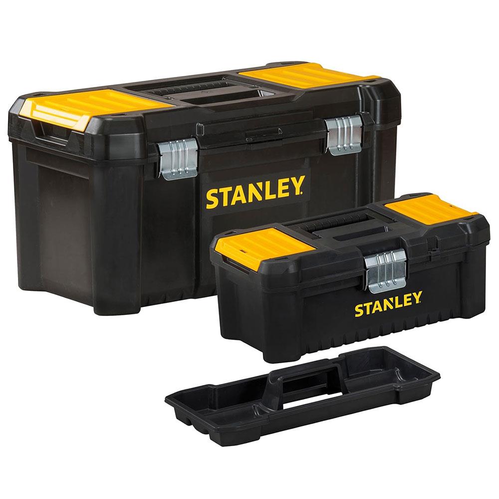 Stanley Essential Tool Box With Metal Latches 32cm (12.1/2in) And 48cm (19in) 2 Pack - Yellow/Black Secondary image